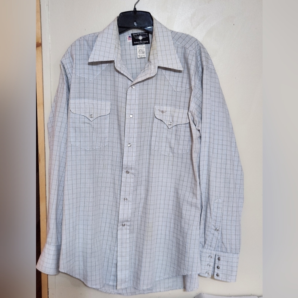 Men's Western Pearl Snap Shirt Size Large